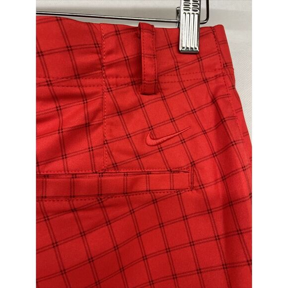 NEW NWT NIKE Dri-fit Plaid Golf Shorts In University Red/university Red Sz 30 - Picture 7 of 7